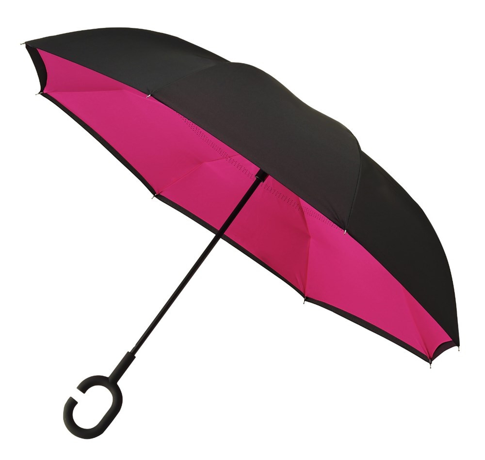 Falconetti - Inside-out - Handopening - Windproof -  105 cm - Zwart / Roze