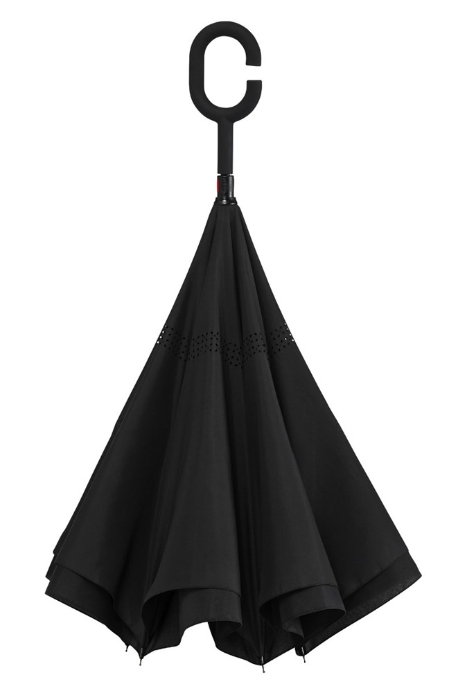 Falconetti - Inside-out - Handopening - Windproof -  105 cm - Zwart / Zwart