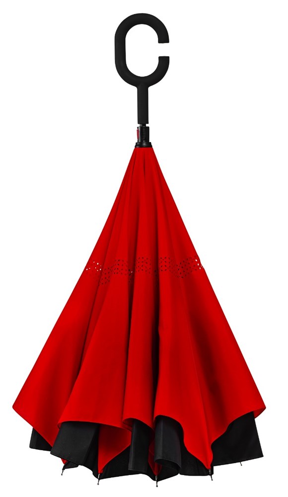 Falconetti - Inside-out - Handopening - Windproof -  105 cm - Zwart / Rood