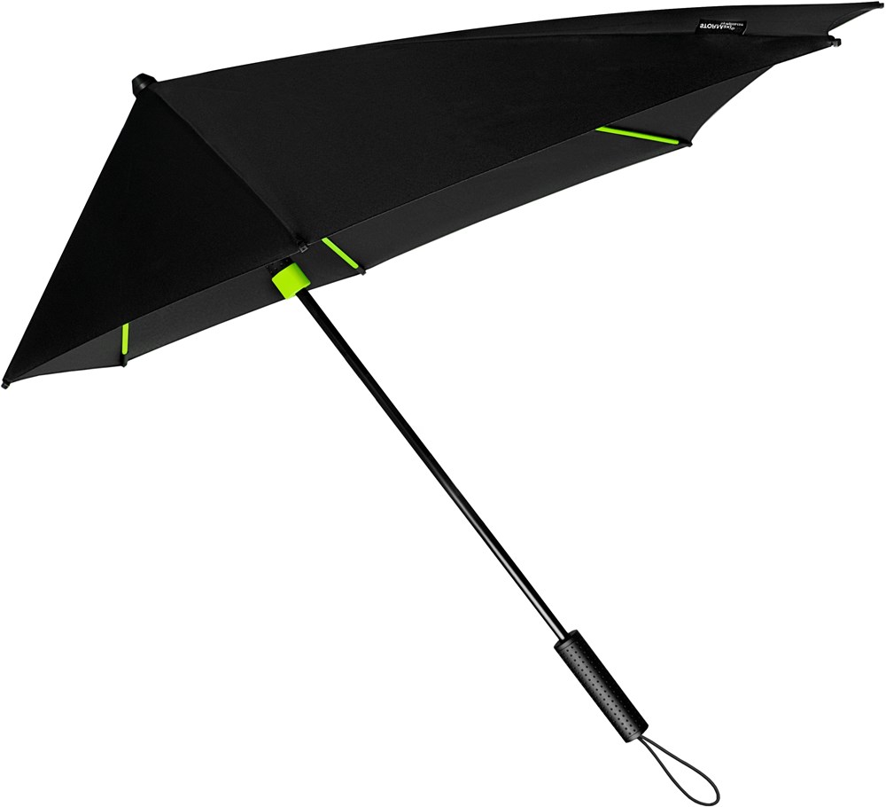 STORMaxi - Arodynamische stormparaplu - Handopening - Windproof -  92 cm - Zwart / Lime groen