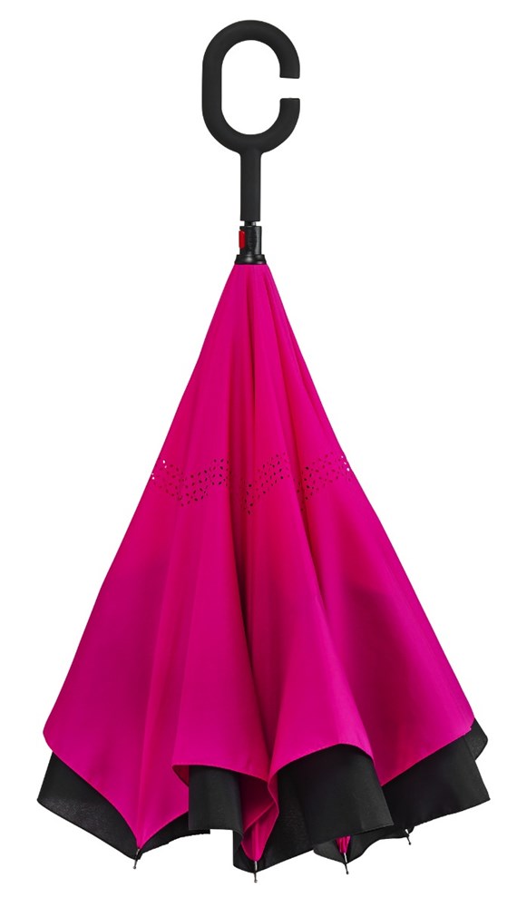 Falconetti - Inside-out - Handopening - Windproof -  105 cm - Zwart / Roze