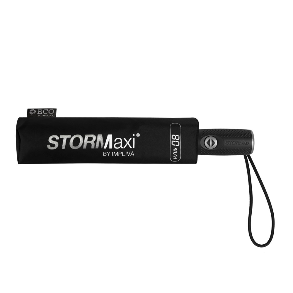 STORMaxi - Arodynamische opvouwbare stormparaplu - Automatisch openen en sluiten - Windproof -  90 cm - Zwart